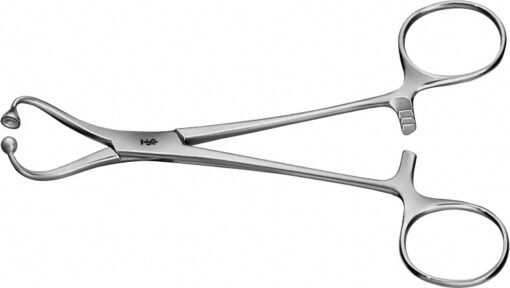 Tuchklemme, gebogen, 140 mm (5 1/2"), nicht perforierend, stumpf, unsteril
