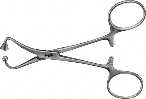 Tuchklemme, gebogen, 115 mm (4 1/2"), nicht perforierend, stumpf,