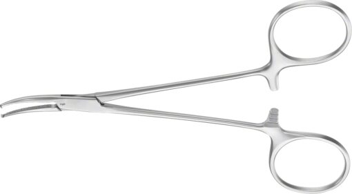 HALSTED (MOSQUITO) Arterienklemme, gebogen, 125 mm (5"), feingliedrig, 1 x 2 Zähne