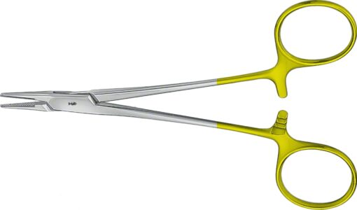 HALSEY DUROGRIP Hartmetall Nadelhalter, gerade, 130 mm (5 1/8"), mit Teilung 0,4 mm, Nahtmaterial 4/0 - 6/0