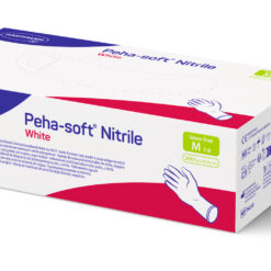 Handschuhe Peha-soft nitrile white unsteril, der latexfreie Untersuchungs- und Schutzhandschuh aus weißem, synthetischem Nitrilkautschuk.