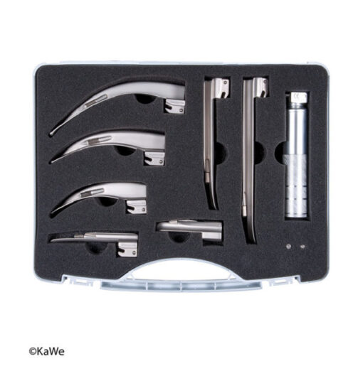 Laryngoskop-Set Erwachsene + Pädiatrie, 1 Griff, 7 Spatel