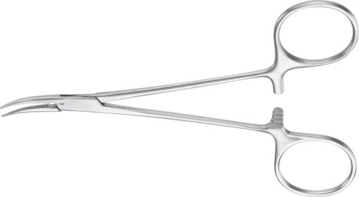 MICRO-HALSTED Arterienklemme, gebogen, 125 mm (5"), feingliedrig