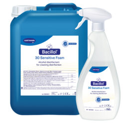 Bacillol 30 sensitive foam, materialschonendes Schnell-Desinfektionsmittel zur Desinfektion von empfindlichen Oberflächen.