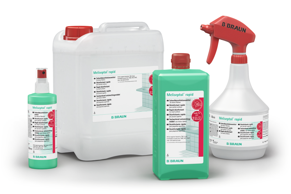 Meliseptol rapid, Gebrauchsfertiges alkoholisches Desinfektionsmittel zum Aufsprühen oder Wischen