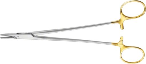 CRILE-WOOD DUROGRIP Hartmetall Nadelhalter, gerade, 185 mm (7 1/4"), mit Teilung 0,4 mm, Nahtmaterial 4/0 - 6/0