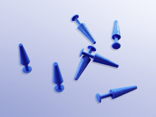 Katheterstopfen blau, steril mit Handgriff für den Verschluss von Blasenkathetern