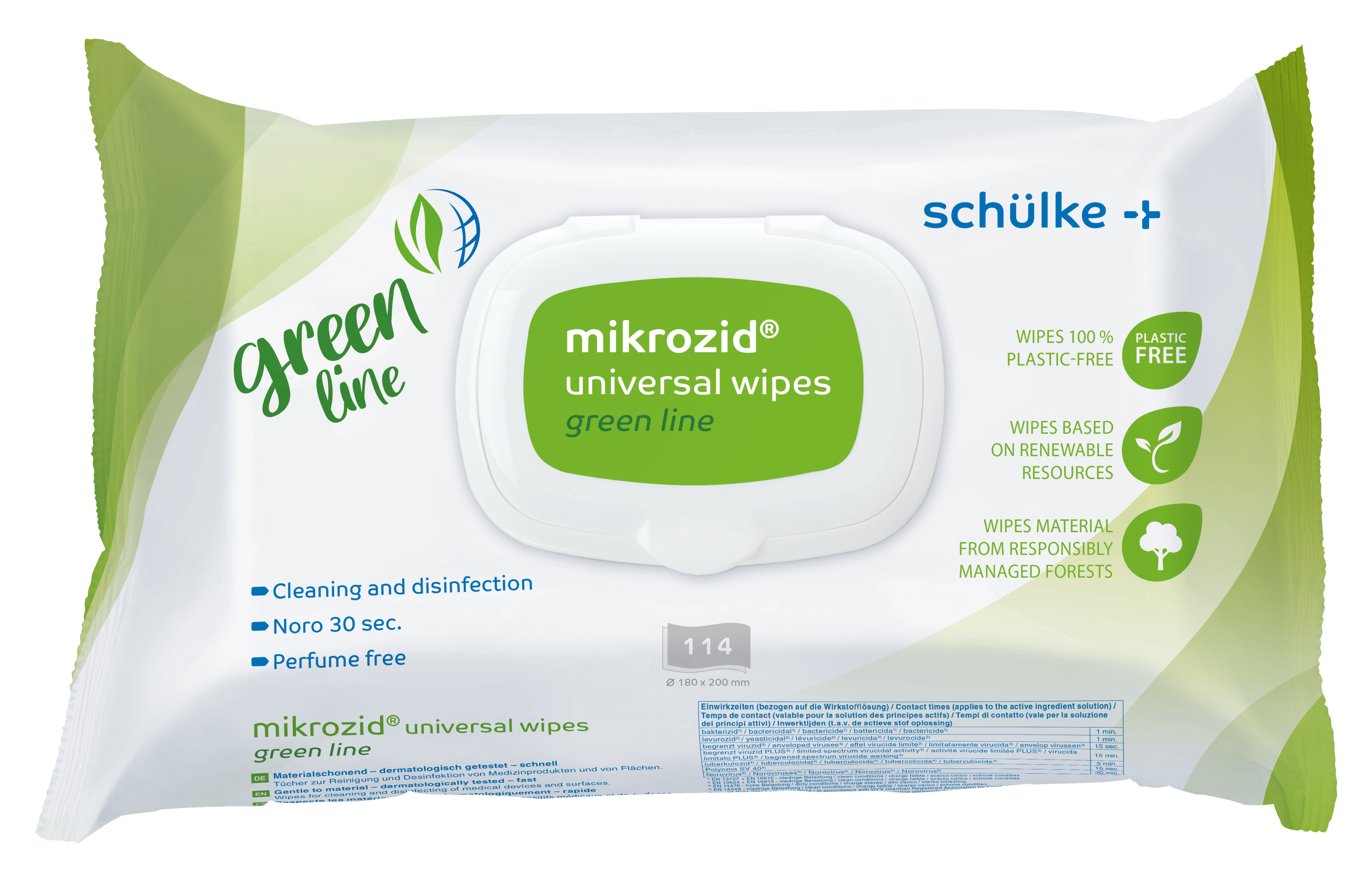 mikrozid universal wipes green line