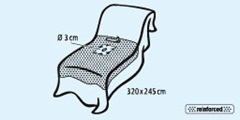 Foliodrape Protect Plus Hand-/Fusstücher 245x320cm, Loch Ø 3 cm