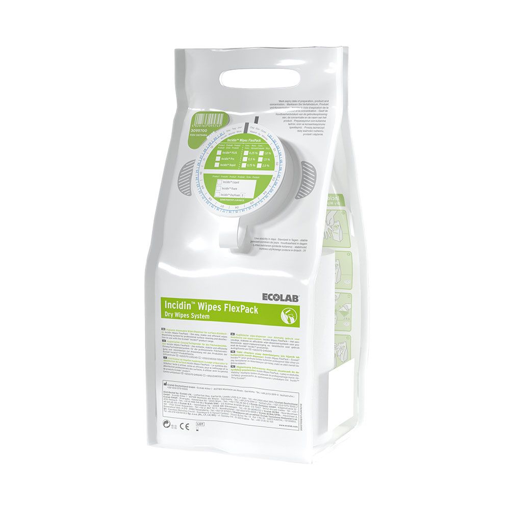 Incidin Wipes FlexPack, Hygienischer Einweg-Tuchspender für die einfache und effiziente Flächendesinfektion.
