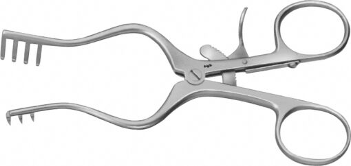 WEITLANER Wundspreizer (selbsthaltend), 130 mm (5 1/8"), 3 x 4 Zinken, halbscharf ,