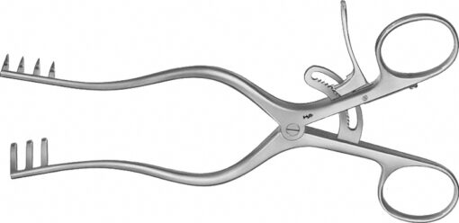 WEITLANER Wundspreizer (selbsthaltend), 165 mm (6 1/2"), 3 x 4 Zinken, spitz, unsteril,