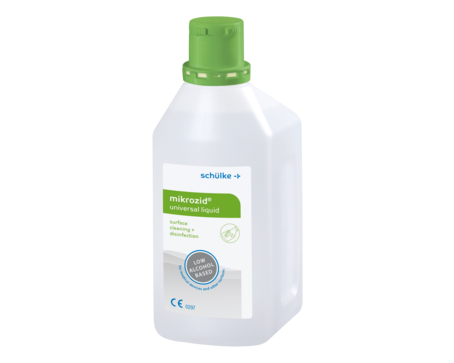 mikrozid universal p liquid, gering alkoholische Schnelldesinfektion von nicht-invasiven Medizinprodukten und Flächen.