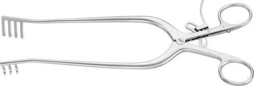 WEITLANER Wundspreizer (selbsthaltend), 240 mm (9 1/2"), 3 x 4 Zinken, halbscharf