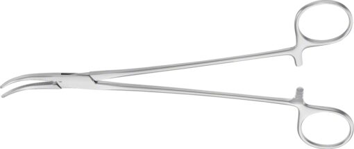 OVERHOLT-GEISSENDOERFER Präparier- u. Fadenklemme, gebogen, 205 mm (8"), Fig. 1