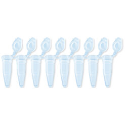 PCR-8er-Kette, 200 µl, PCR Performance Tested, transparent, PP, flacher Verschluss