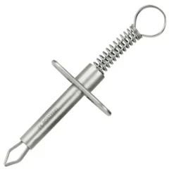 Zeckenzange mit Halter aus Metall mit Feder