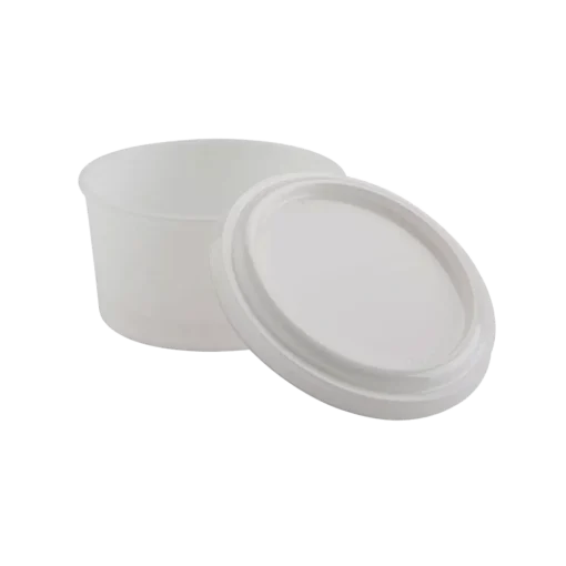 Einmal Zahnprothesenbecher mit Deckel, weiß, Füllmenge 270 ml