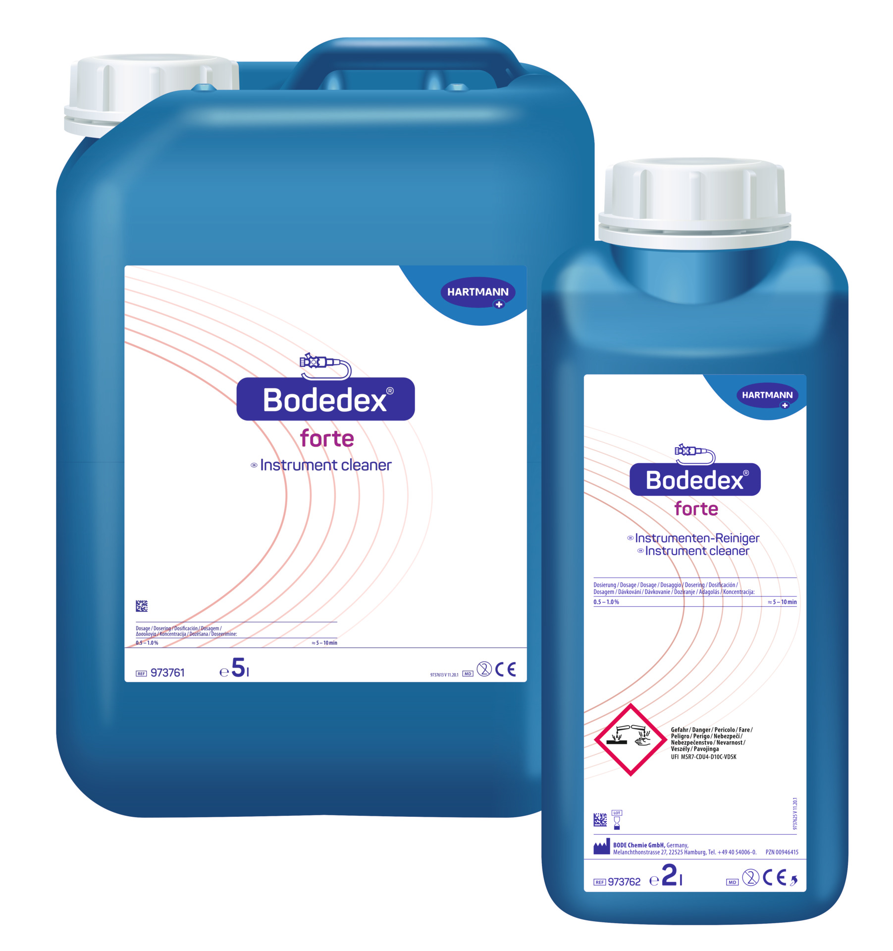 Bodedex forte, Tensid-Reiniger für thermolabile und -stabile Instrumente zur Vorreinigung von Endoskopen.