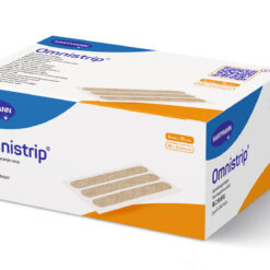 Omnistrip,  Der Wundnahtstreifen aus Vliesstoff mit ausgezeichneter Haftkraft.