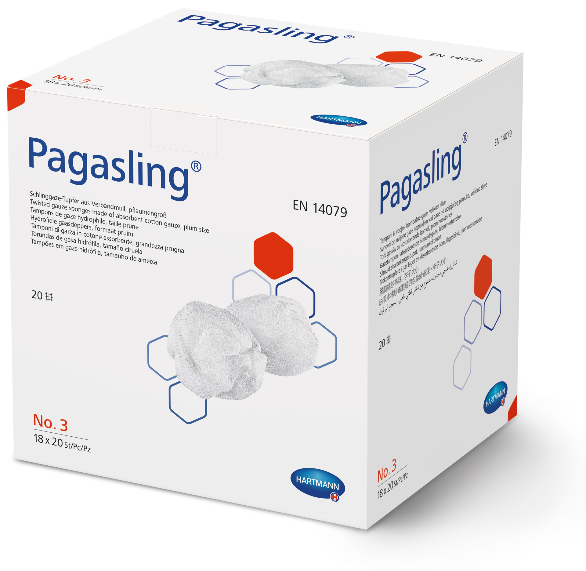 Pagasling, der saugstarke Schlinggazetupfer aus reinem Verbandmull steril