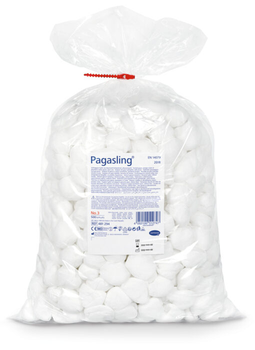 Pagasling®, Schlinggazetupfer aus Verbandmull. Saugstark – fest verschlungen. Zur Blutstillung, Wundreinigung und großflächigen Hautdesinfektion. unsteril