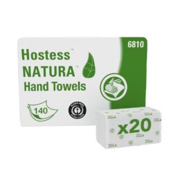 Hostess  NATURA Falthandtücher, weiß, 2-lagig, weißen,  25 cm x 33 cm, „C“-Faltung