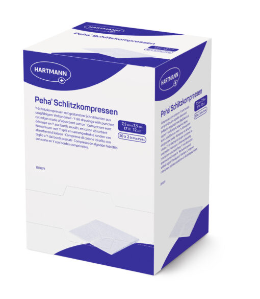 Peha® Schlitzkompressen. Die Kompressen aus Verbandmull mit dem Y-Schnitt
