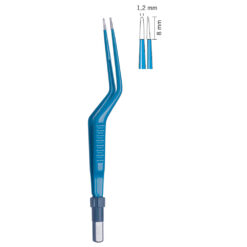 Bipolare Pinzette bajonettförmig, stumpf, Spitzenbreite 1,2 mm
