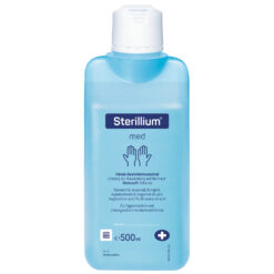 Sterillium med, Ethanolisches Präparat ohne Farb- und Parfümstoffe mit bewährtem Sterillium® Hautpflegekomplex.
