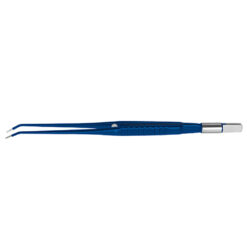 Erbe Bipolare Pinzette Classic, abgewinkelt, Spitze 2 mm, stumpf, Länge 190 mm