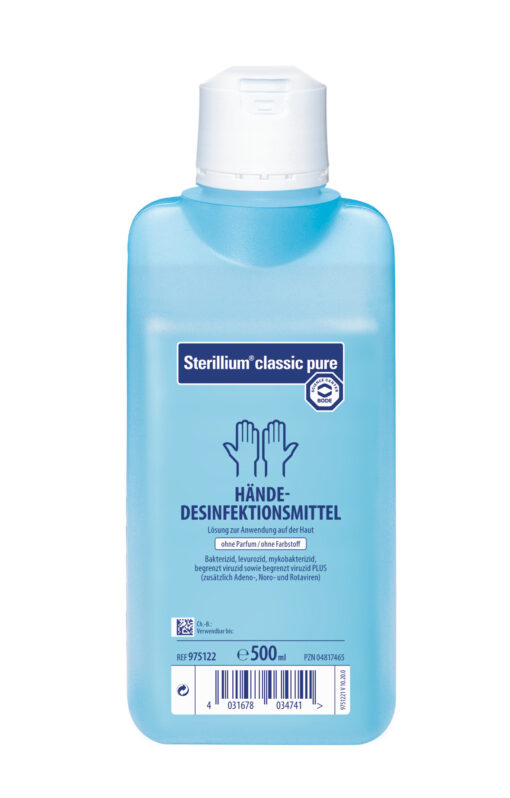 Sterillium classic pure, die farbstoff- und parfümfreie Variante von Sterillium