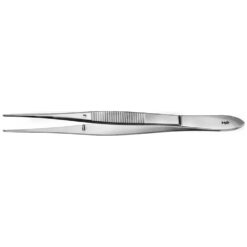 Chirurgische Pinzette, gerade, feingliedrig, 1 x 2 Zähne, 110 mm