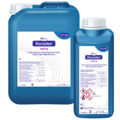 Korsolex extra, Aldehydisches Desinfektionsmittel für thermolabile und -stabile Instrumente.