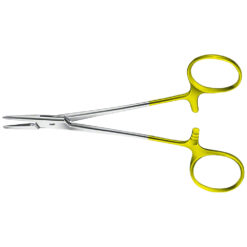 MASING DUROGRIP Hartmetall Nadelhalter, gerade, 130 mm (5 1/8"), mit Teilung 0,4 mm, ein Ring abgewinkelt, Nahtmaterial 4/0 - 6/0
