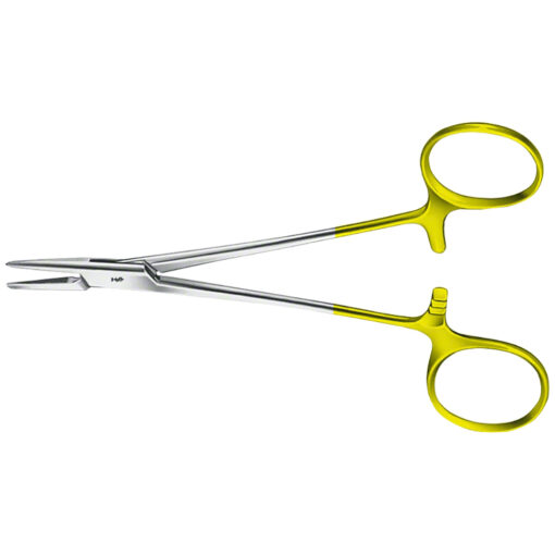MASING DUROGRIP Hartmetall Nadelhalter, gerade, 130 mm (5 1/8"), mit Teilung 0,4 mm, ein Ring abgewinkelt, Nahtmaterial 4/0 - 6/0