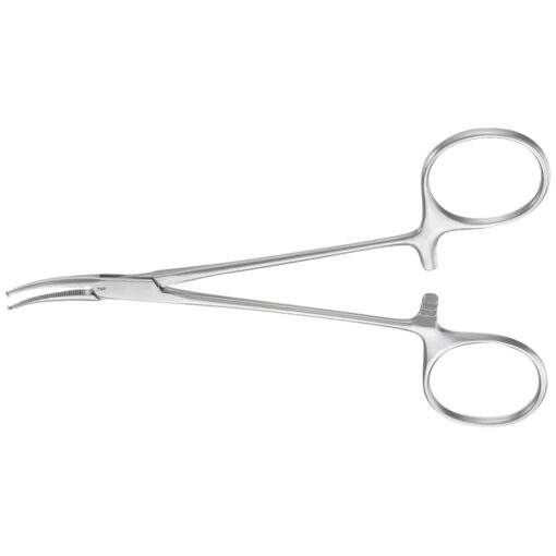 MICRO-HALSTED Arterienklemme, gebogen, 125 mm (5"), feingliedrig, 1 x 2 Zähne