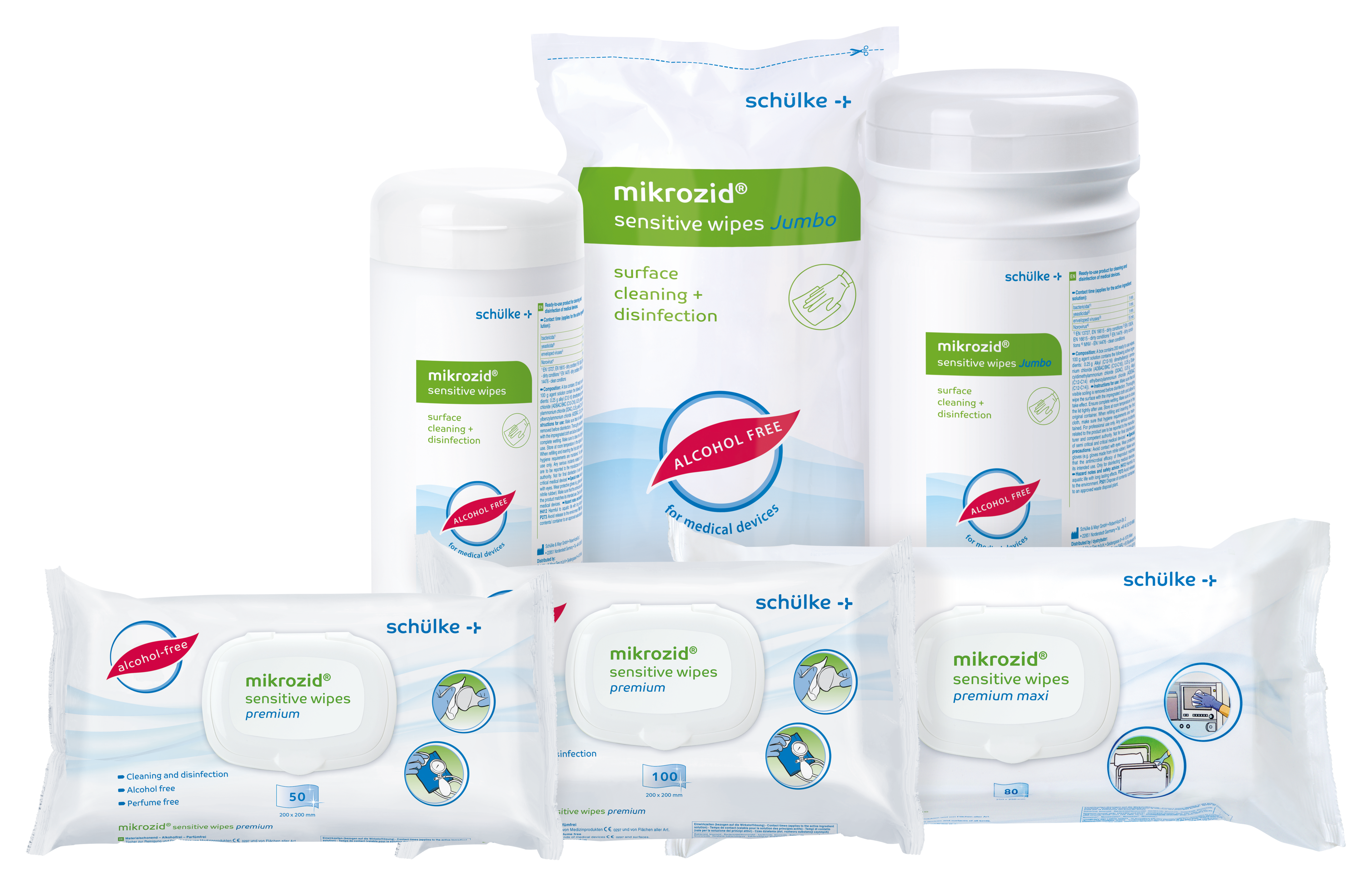 mikrozid sensitive wipes, Gebrauchsfertiges Produkt zur Reinigung und Desinfektion von Medizinprodukten.