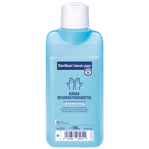 Sterillium classic pure, die farbstoff- und parfümfreie Variante von Sterillium