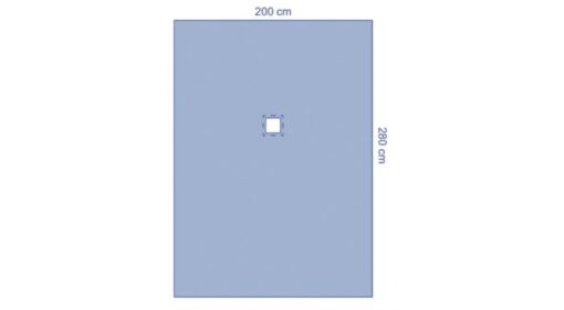 Schrittmachertuch 200 x 280 cm, Fenster 15 x 15 cm, 2-lagig