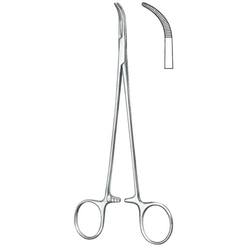 Präparierklemme nach Baby-Mixter 185 mm gebogen