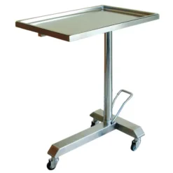 Instrumententisch Mayo Edelstahl, höhenverstellbar über Fußpumpe von 900 bis 1250 mm