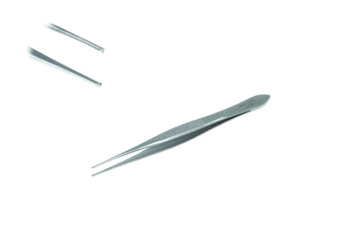 Augenpinzette chir. 1 x 2 Zähne, Spitze 0,7 mm 11,5 cm lang