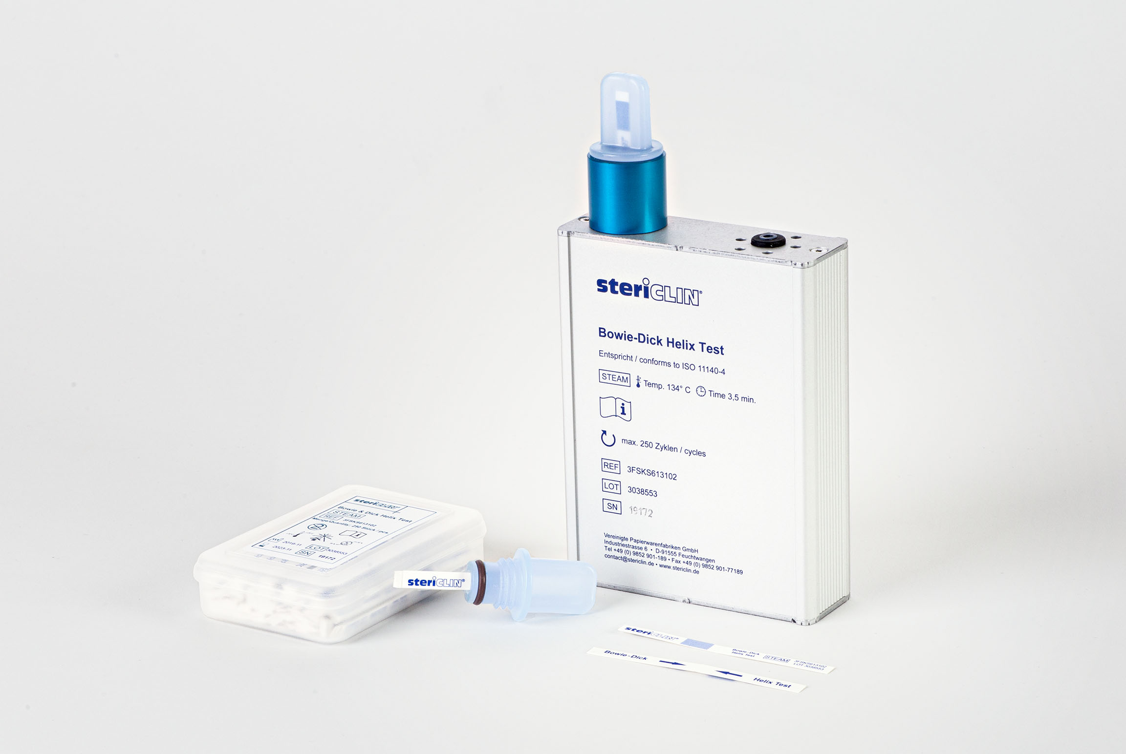 Bowie-Dick-Helix Test, für den stericlin® Prüfkörper aus Aluminium – DIN EN ISO 11140-4