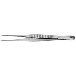 SEMKEN Chirurgische Pinzette, gerade, fein, 1 x 2 Zähne, 125 mm, Maulbreite: 0,80 mm