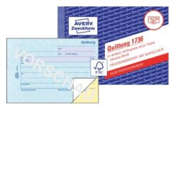 Quittungsblock Zweckform DIN A6 A6 quer, weiß, mit Blaupapier MwSt. separat ausgewiesen
