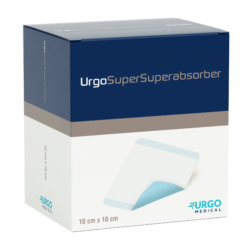 Urgo Supersuperabsorber, sterile superabsorbierende Wundauflage zur Anwendung auf exsudierenden Wunden.