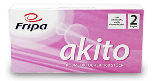 Kosmetiktücher akito 2-lagig 21 x 20 cm weiß