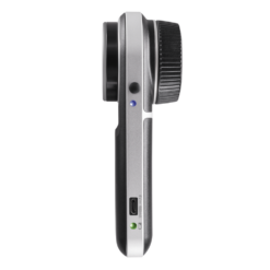 HEINE DELTAone Dermatoskop, Standard Edition (schwarz-silber) mit Kontaktscheibe mit Skala, USB Kabel mit med. zugelassenem Steckernetzteil, Etui