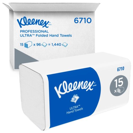 Handtücher Kleenex Ultra Folded, 3-lagige Papierhandtücher mit V-Faltung